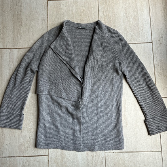 Vince Sweaters - Vince wool/cashmere grey ribbed open cardigan sweater XS
